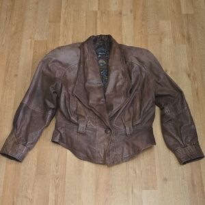 Adventure Bound Vintage 80's Leather Jacket Sz L